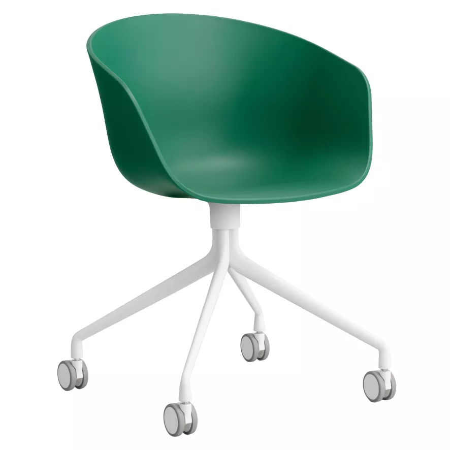 Hay AAC24 Bureaustoel Wit Onderstel Teal Green 1 Hay AAC24 Bureaustoel Wit Onderstel Teal Green
