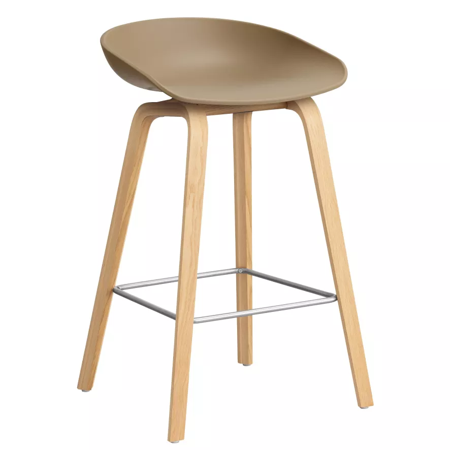 Hay AAS32 Barkruk 65cm Gelakt Eiken Onderstel Clay 1 Hay AAS32 Barkruk 65cm Gelakt Eiken Onderstel Clay