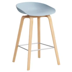 Hay AAS32 Barkruk 65cm Gezeept Eiken Onderstel Slate Blue