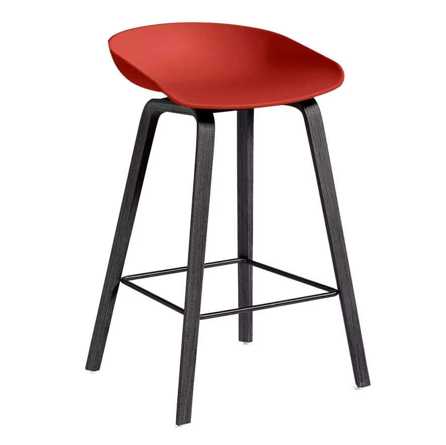 Hay AAS32 Barkruk 65cm Zwart Gelakt Eiken Onderstel Dusty Mint 2 Hay AAS32 Barkruk 65cm Zwart Gelakt Eiken Onderstel Dusty Mint - Afbeelding 2