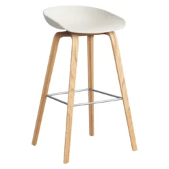 Hay AAS32 Barkruk 75cm Gelakt Eiken Onderstel Melange Cream