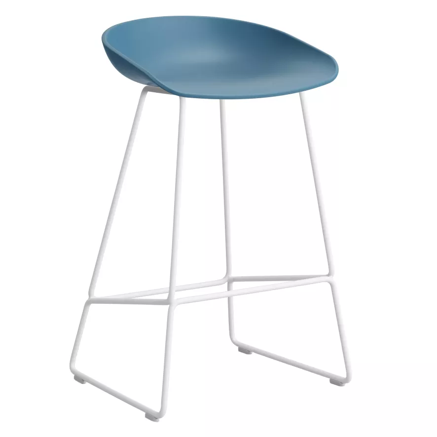 Hay AAS38 Barkruk 65cm Wit Onderstel Azure Blue 1 Hay AAS38 Barkruk 65cm Wit Onderstel Azure Blue
