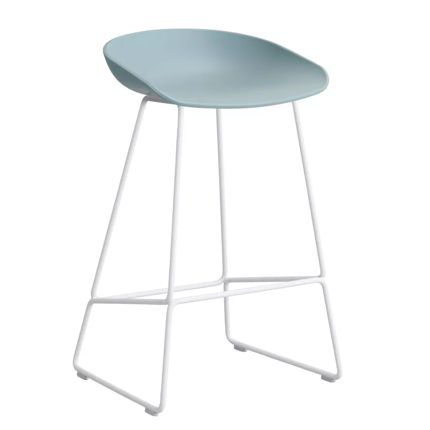 Hay AAS38 Barkruk 65cm Wit Onderstel Azure Blue 2 Hay AAS38 Barkruk 65cm Wit Onderstel Azure Blue - Afbeelding 2