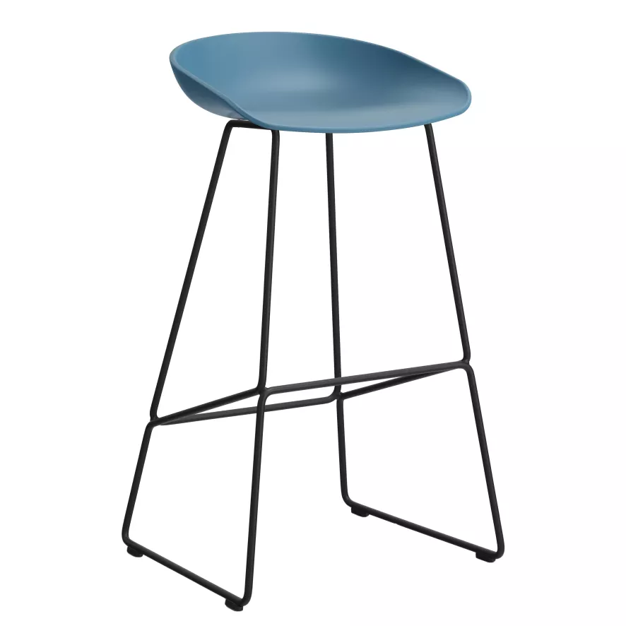 Hay AAS38 Barkruk 75cm Zwart Onderstel Azure Blue 1 Hay AAS38 Barkruk 75cm Zwart Onderstel Azure Blue