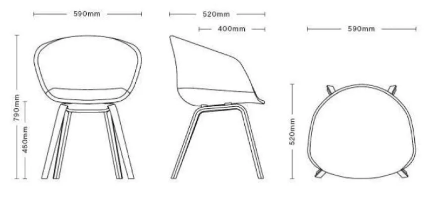 Hay About A Chair AAC23 Stoel Gezeept Onderstel Coda 100 2 Hay About A Chair AAC23 Stoel Gezeept Onderstel Coda 100 - Afbeelding 2