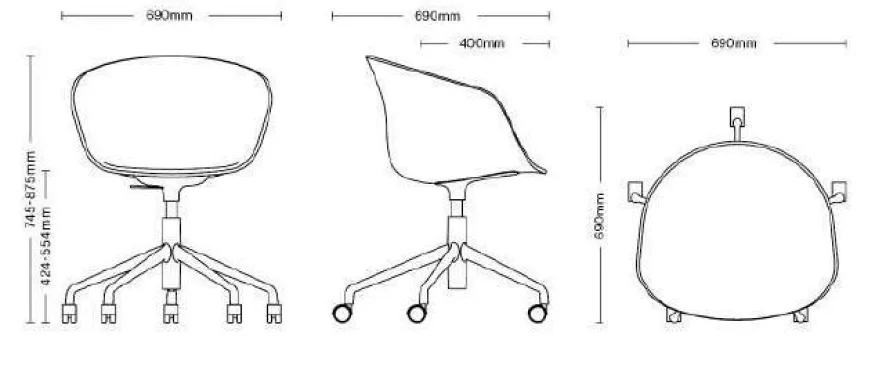 Hay About A Chair AAC53 Bureaustoel, Onderstel Zwart, Coda 100 5 Hay About A Chair AAC53 Bureaustoel, Onderstel Zwart, Coda 100 - Afbeelding 5