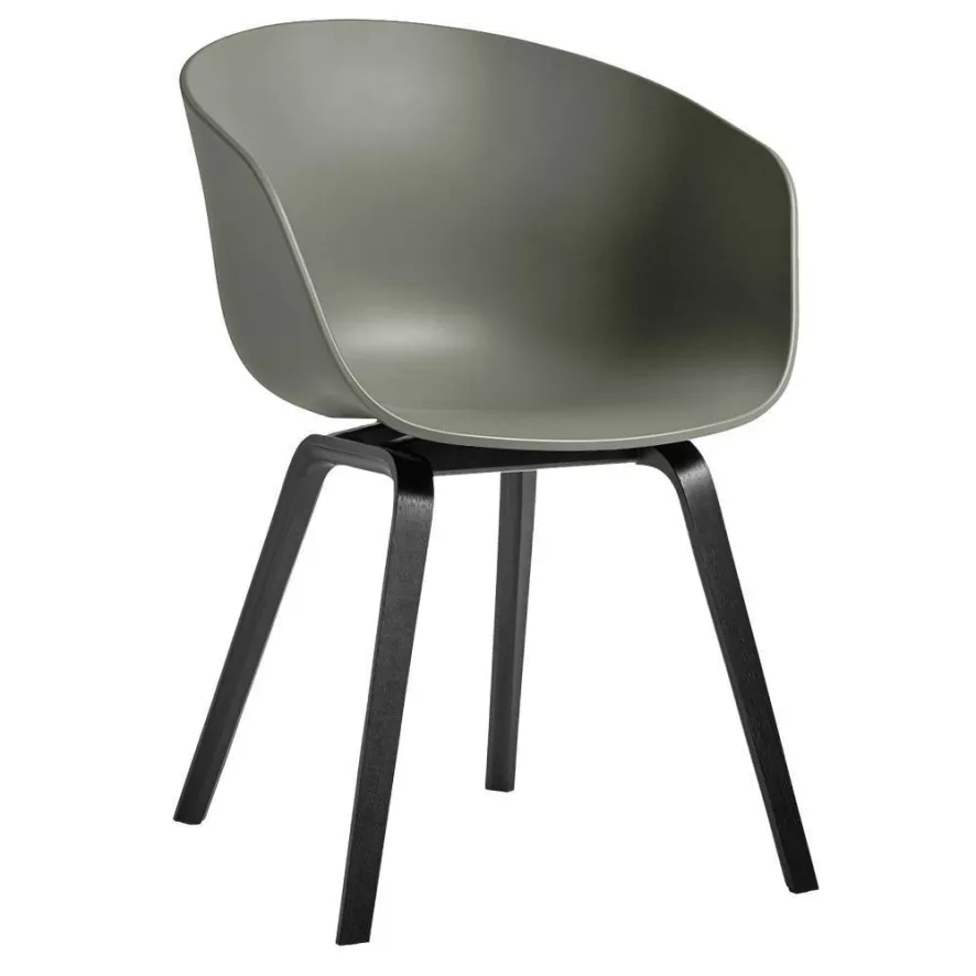 Hay AAC22 Stoel Zwart Gelakt Eiken Onderstel Soft Brick 2 Hay AAC22 Stoel Zwart Gelakt Eiken Onderstel Soft Brick - Afbeelding 2