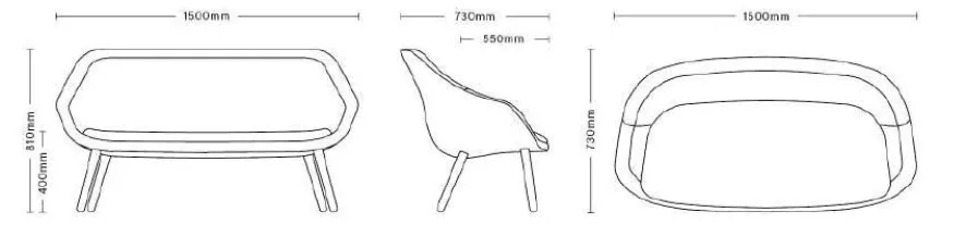 Hay About A Lounge Sofa AALS Bank Remix 183, Zwart Onderstel 6 Hay About A Lounge Sofa AALS Bank Remix 183, Zwart Onderstel - Afbeelding 6