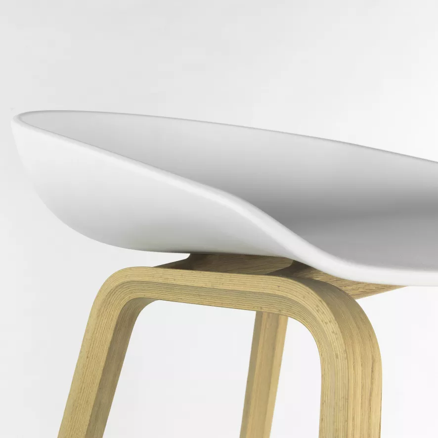 Hay AAS32 Barkruk 75cm Gezeept Eiken Onderstel Melange Cream 2 Hay AAS32 Barkruk 75cm Gezeept Eiken Onderstel Melange Cream - Afbeelding 2