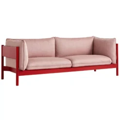Hay Arbour 3-zits Bank Wijnrood Gelakt Onderstel Re-wool 648