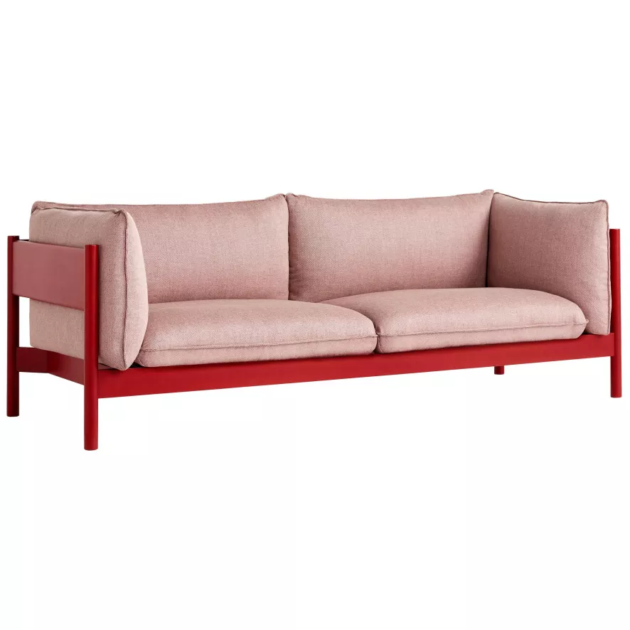 Hay Arbour 3-zits Bank Wijnrood Gelakt Onderstel Re-wool 648 1 Hay Arbour 3-zits Bank Wijnrood Gelakt Onderstel Re-wool 648