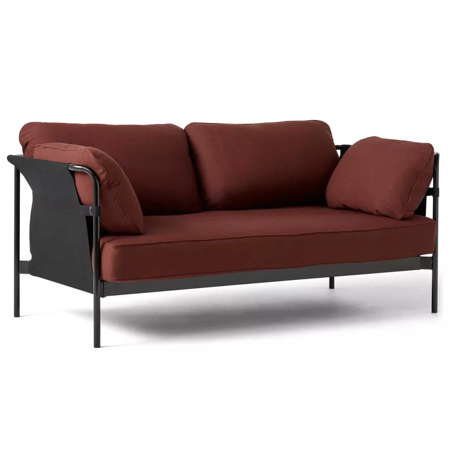 Hay Can Bank 2-zits Frame Zwart, Steelcut 655 1 Hay Can Bank 2-zits Frame Zwart, Steelcut 655