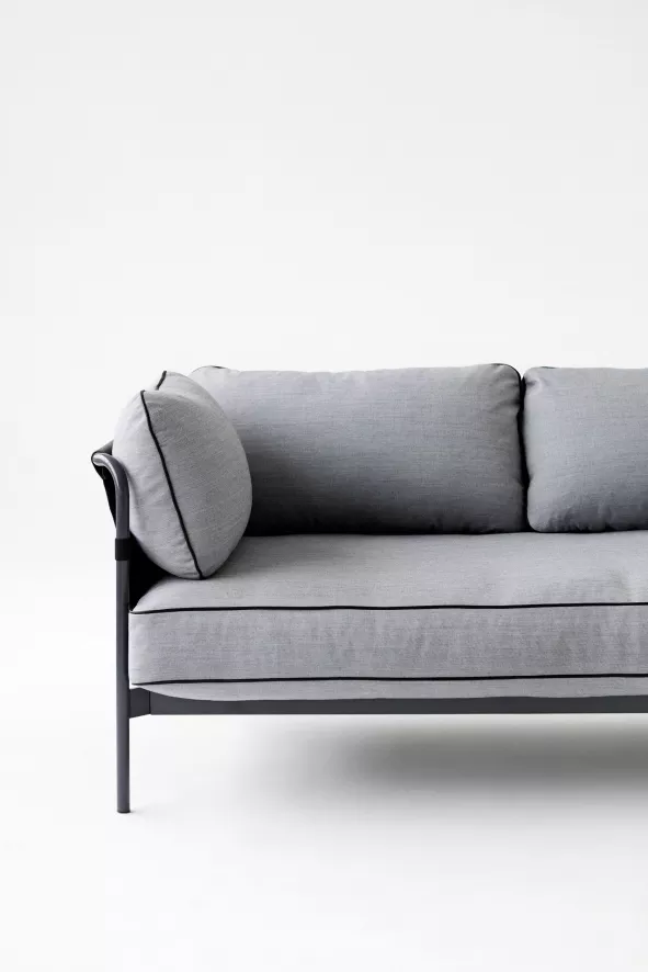 Hay Tweedekansje - Can Sofa 3-zits Gepoedercoat Staal, Canvas Zwart Surface 120 10 Hay Tweedekansje - Can Sofa 3-zits Gepoedercoat Staal, Canvas Zwart Surface 120 - Afbeelding 10