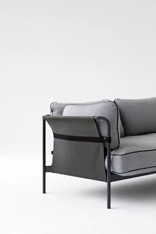 Hay Tweedekansje - Can Sofa 3-zits Gepoedercoat Staal, Canvas Zwart Surface 120 5 Hay Tweedekansje - Can Sofa 3-zits Gepoedercoat Staal, Canvas Zwart Surface 120 - Afbeelding 5