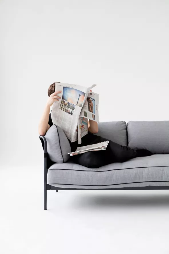 Hay Tweedekansje - Can Sofa 3-zits Gepoedercoat Staal, Canvas Zwart Surface 120 15 Hay Tweedekansje - Can Sofa 3-zits Gepoedercoat Staal, Canvas Zwart Surface 120 - Afbeelding 15