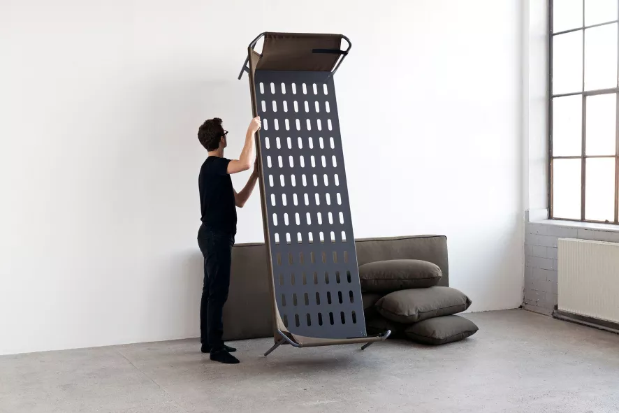 Hay Tweedekansje - Can Sofa 3-zits Gepoedercoat Staal, Canvas Zwart Surface 120 4 Hay Tweedekansje - Can Sofa 3-zits Gepoedercoat Staal, Canvas Zwart Surface 120 - Afbeelding 4