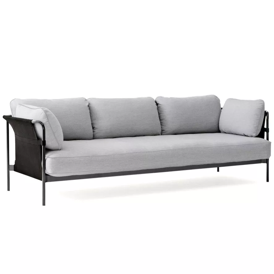 Hay Tweedekansje - Can Sofa 3-zits Gepoedercoat Staal, Canvas Zwart Surface 120 1 Hay Tweedekansje - Can Sofa 3-zits Gepoedercoat Staal, Canvas Zwart Surface 120