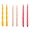 Hay Candle Long Mix Kaarsen Set Van 6 Yellow, Rose, Raspberry