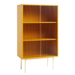 Hay Colour Cabinet Tall Dressoir With Glass Doors Yellow