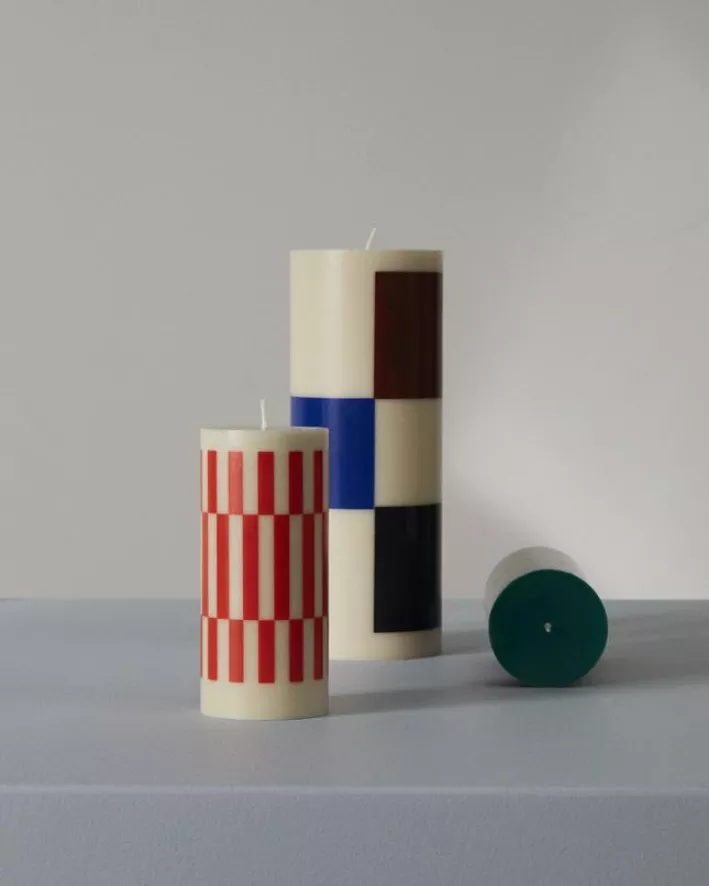 Hay Column Kaars Small Light Grey, Blue And Green 12 Hay Column Kaars Small Light Grey, Blue And Green - Afbeelding 12