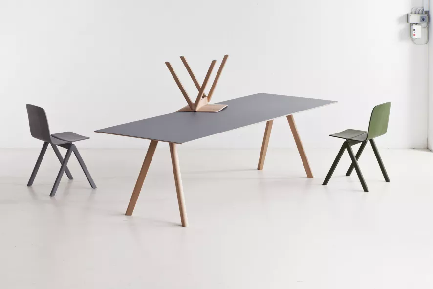 Hay Copenhague CPH30 Tafel 250x90, Gelakt Eiken, Off White Linoleum 4 Hay Copenhague CPH30 Tafel 250x90, Gelakt Eiken, Off White Linoleum - Afbeelding 4