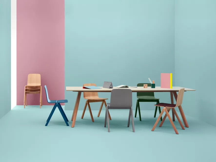 Hay Copenhague CPH30 Tafel 250x90, Gelakt Eiken, Off White Linoleum 9 Hay Copenhague CPH30 Tafel 250x90, Gelakt Eiken, Off White Linoleum - Afbeelding 9