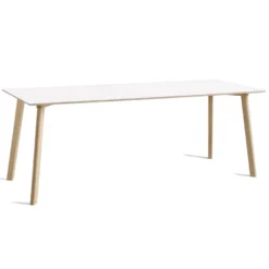 Hay CPH Deux 210 Tafel 200x75 Met Onbewerkt Beuken Onderstel Parelwit