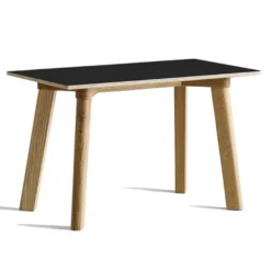 Hay CPH Deux 215 Eetbank 75 Met Gelakt Eiken Onderstel Inktzwart