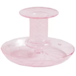 Hay Flare Kandelaar Small Stripe Pink With White