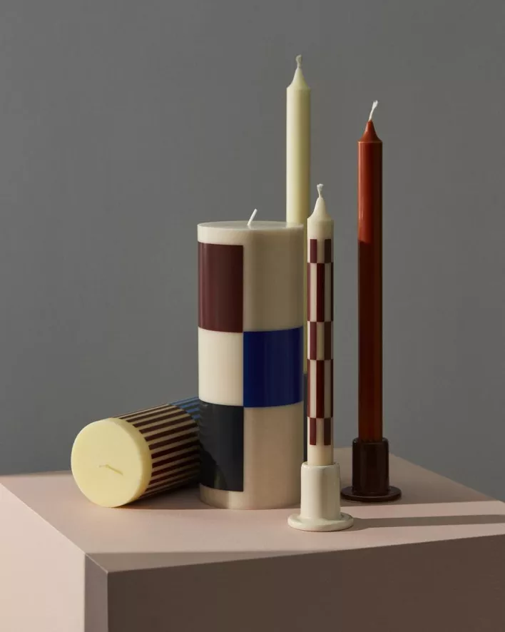 Hay Column Kaars Small Light Grey, Blue And Green 18 Hay Column Kaars Small Light Grey, Blue And Green - Afbeelding 18