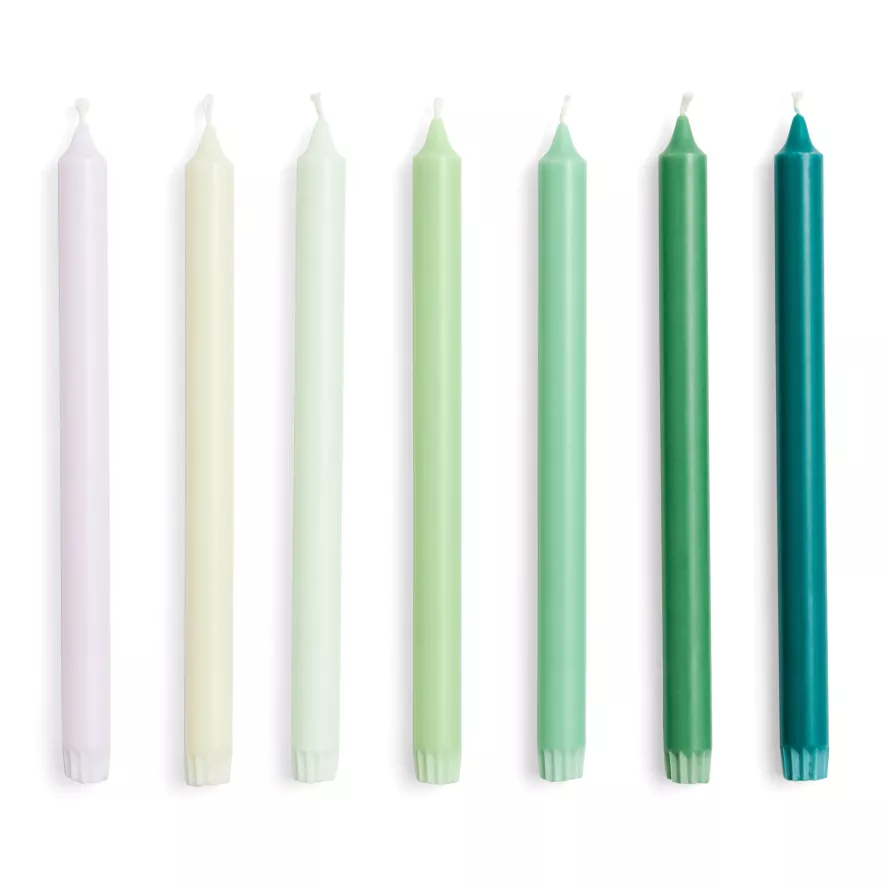 Hay Gradient Kaarsen Set Van 7 Greens 1 Hay Gradient Kaarsen Set Van 7 Greens