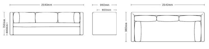 Hay Hackney Sofa 3-zits Bank Lola Donkergroen 6 Hay Hackney Sofa 3-zits Bank Lola Donkergroen - Afbeelding 6