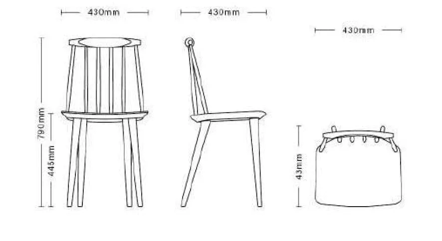 Hay J77 Stoel Gelakt Beuken, Slate Blue 10 Hay J77 Stoel Gelakt Beuken, Slate Blue - Afbeelding 10
