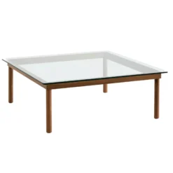 Hay Kofi Salontafel Walnoot 100x100 Helder Glas