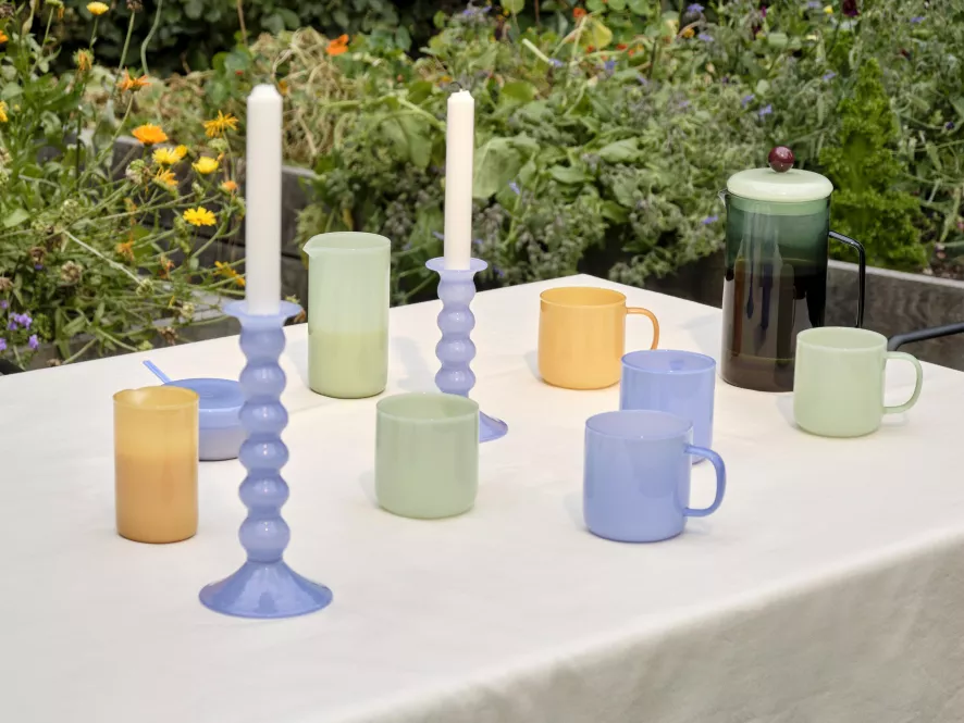 Hay Wavy Kandelaar Medium Light Blue 2 Hay Wavy Kandelaar Medium Light Blue - Afbeelding 2